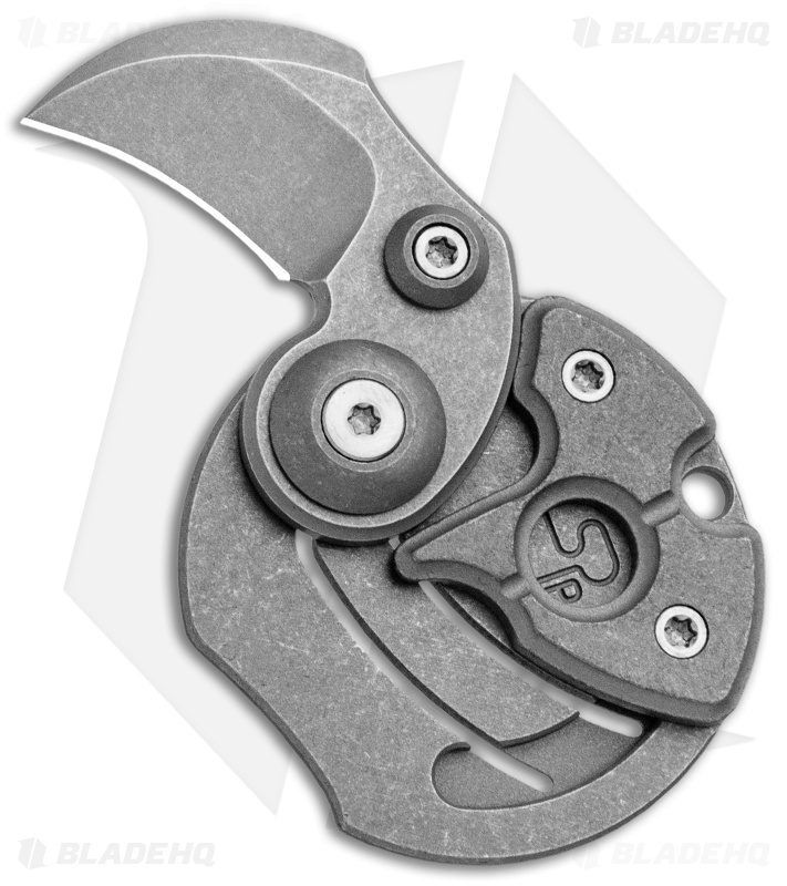 Serge Knife Co. Gen 2 Production Coin Claw Folding Knife Titanium (1" Tumbled) 