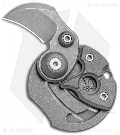 Serge Knife Co. Gen 2 Production Coin Claw Folding Knife Titanium (1" Tumbled) 