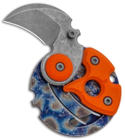 Serge Panchenko Coin Claw Folder Knife Orange G-10/Heat Ano Ti (1" Tumbled)