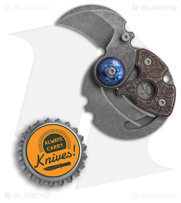 コディーサンダーソン　Triple Blade Wire Coin Edge Serge Panchenko Coin Claw Knife Copper/Timascus - Blade HQ