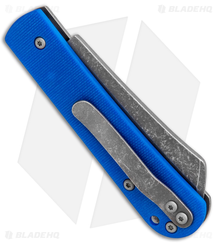Serge Panchenko Custom Slip-Joint Cleaver Titanium/Blue G-10 (2.6" Stonewash)