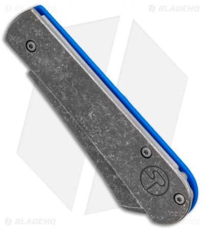 Serge Panchenko Custom Slip-Joint Cleaver Titanium/Blue G-10 (2.6" Stonewash)