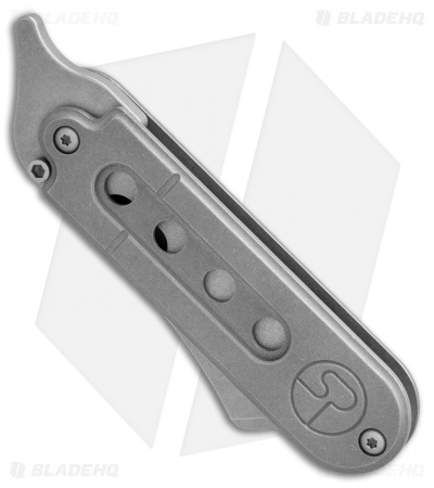 Serge Panchenko Bean Cleaver Gen. 2 Knife Tumbled  Ti (2" Stonewash)