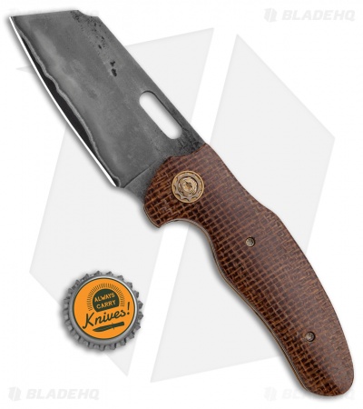 Sheepdog Knives C01C Custom Liner Lock Knife Burlap Micarta (3.25" Gray San Mai)