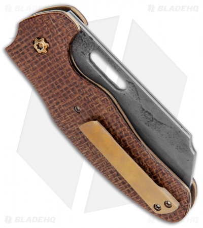 Sheepdog Knives C01C Custom Liner Lock Knife Burlap Micarta (3.25" Gray San Mai)