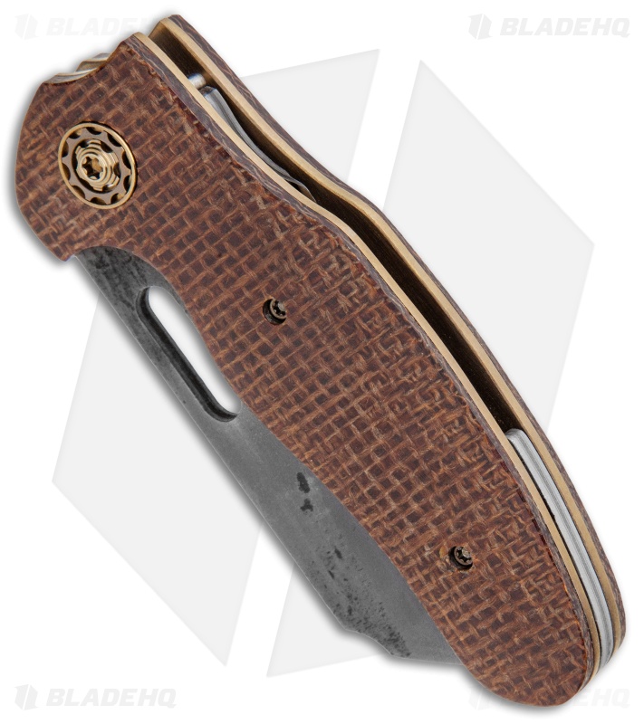 Sheepdog Knives C01C Custom Liner Lock Knife Burlap Micarta (3.25" Gray San Mai)
