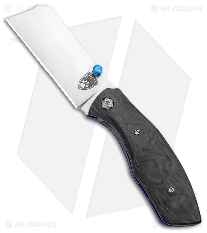 Sheepdog Knives Convict Cleaver Liner Lock Knife Marble CF/Ti (3" Satin) 
