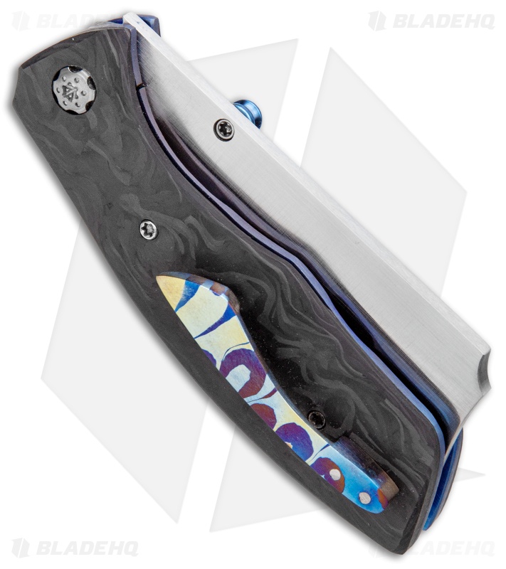 Sheepdog Knives Convict Cleaver Liner Lock Knife Marble CF/Ti (3" Satin) 