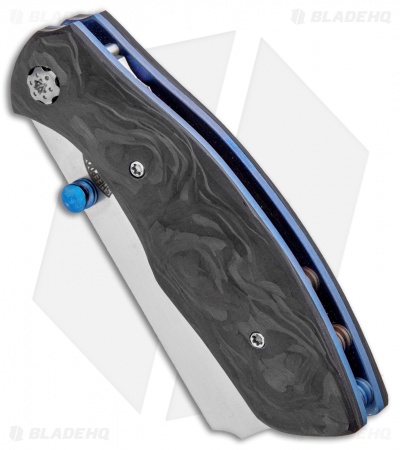 Sheepdog Knives Convict Cleaver Liner Lock Knife Marble CF/Ti (3" Satin) 