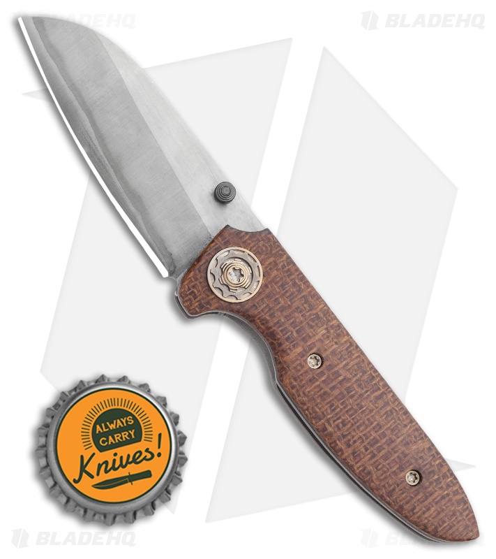 Sheepdog Knives Mini Deviant Custom Liner Lock Burlap Micarta (3.25" San Mai)