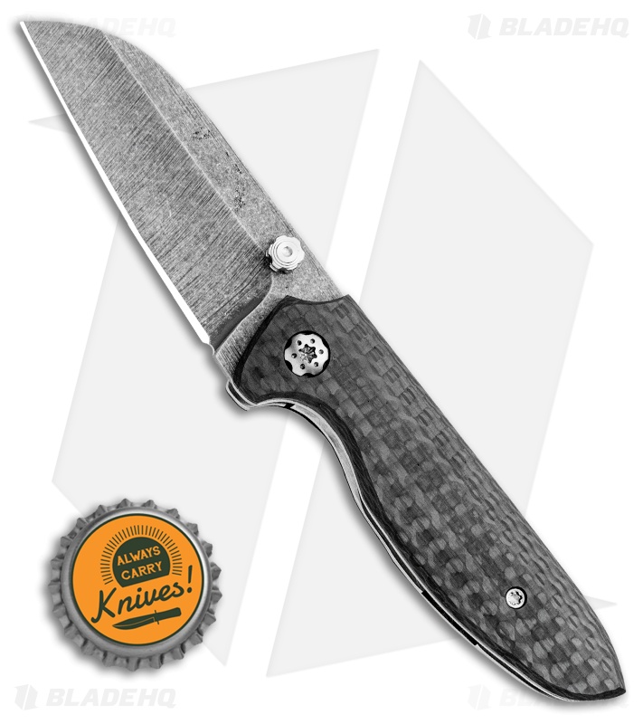 Sheepdog Knives Mini Deviant Timascus Clip CF + Acid Wash Blade HQ