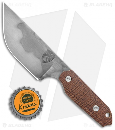 Sheepdog Knives Mini LDT Fixed Blade Knife Burlap Micarta (3" Gray)