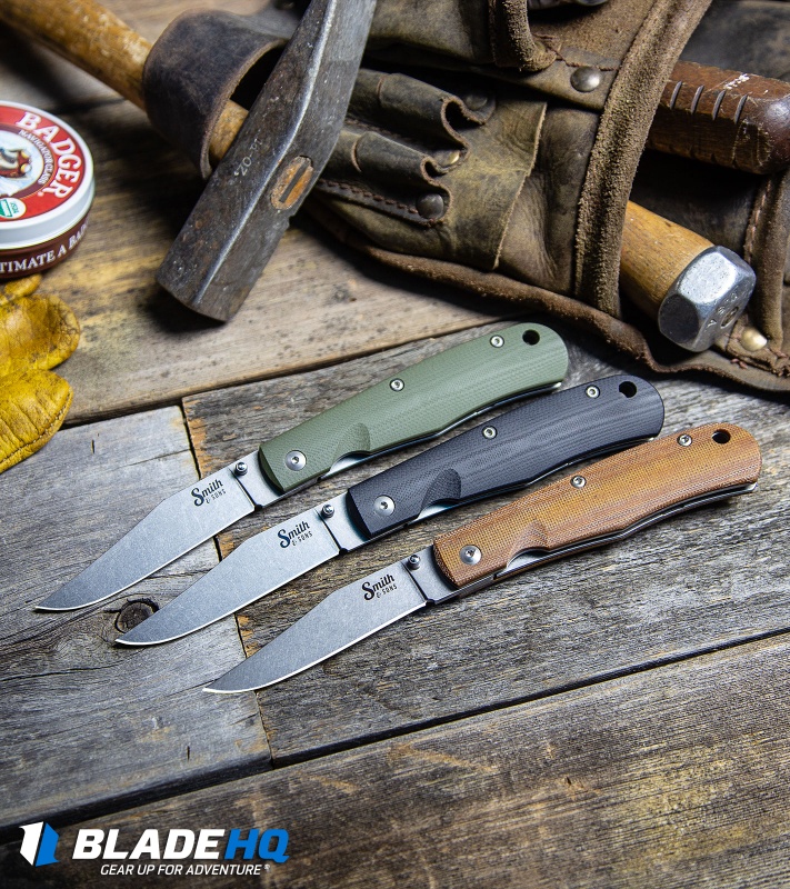 Smith & Sons Cypress Trapper Liner Lock Knife Black G-10 (3.38" Stonewash)