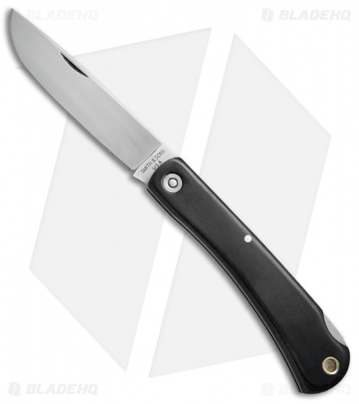 Smith & Sons Mudbug Lock Back Knife Black Micarta w/ Sheath (3.625" Satin)