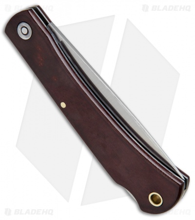 Smith & Sons Mudbug Lock Back Knife Maroon Micarta w/ Sheath (3.625" Satin)