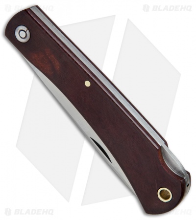 Smith & Sons Mudbug Lock Back Knife Maroon Micarta w/ Sheath (3.625" Satin)