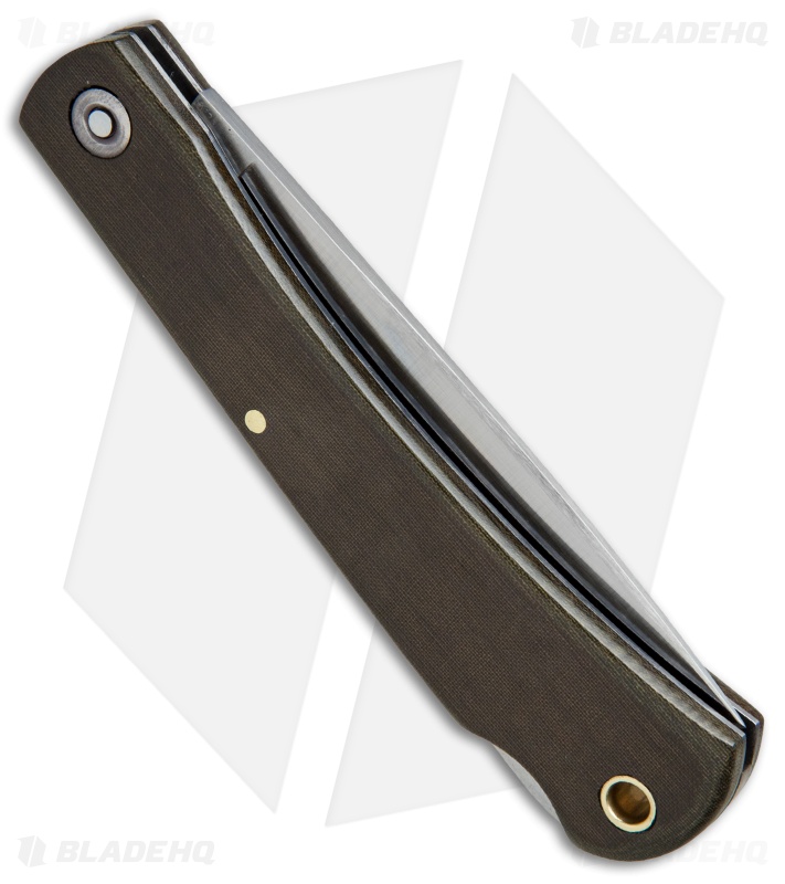 Smith & Sons Mudbug Lock Back Knife OD Green Micarta w/ Sheath (3.625" Satin)