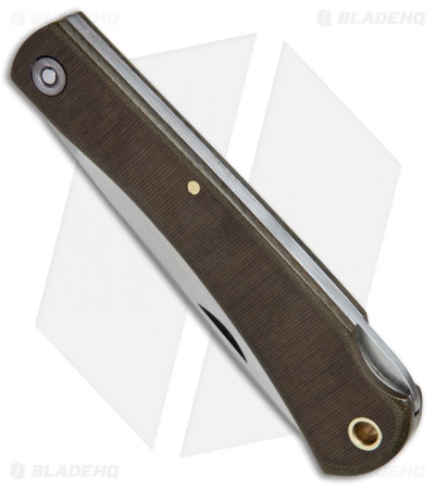 Smith & Sons Mudbug Lock Back Knife OD Green Micarta w/ Sheath (3.625" Satin)