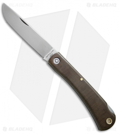 Smith & Sons Mudbug Lock Back Knife OD Green Micarta w/ Sheath (3.625" Satin)