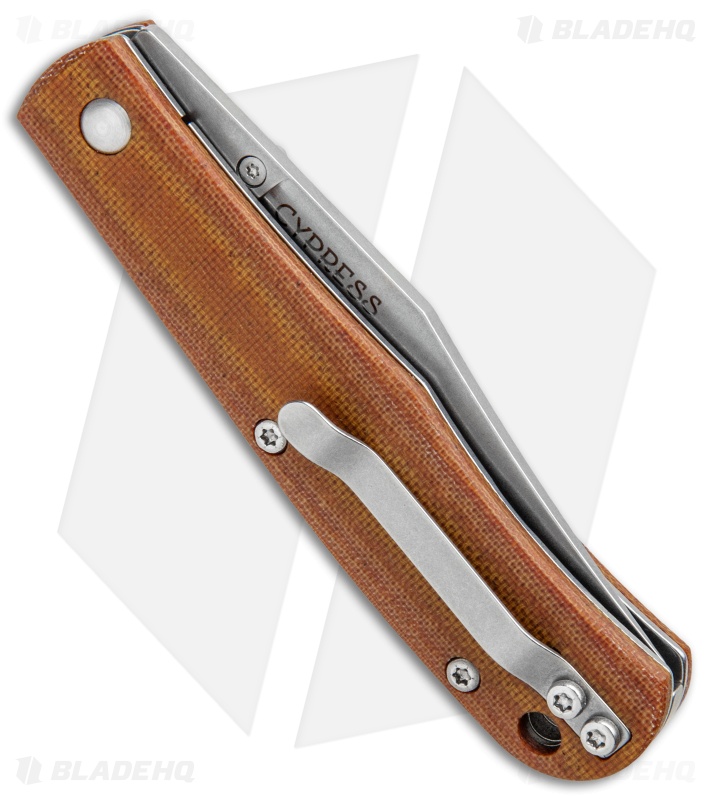 Smith & Sons Cypress Trapper Liner Lock Knife Natural Micarta (3.38" Stonewash)