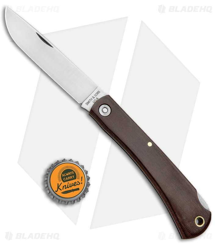 Smith & Sons Mudbug Lock Back Knife Natural Micarta w/ Sheath