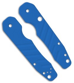 Smock Knives Scales For Spyderco Smock (Blue G10) Grooves 