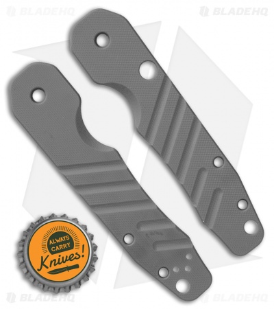 Smock Knives Scales For Spyderco Smock (Gray G10) Grooves