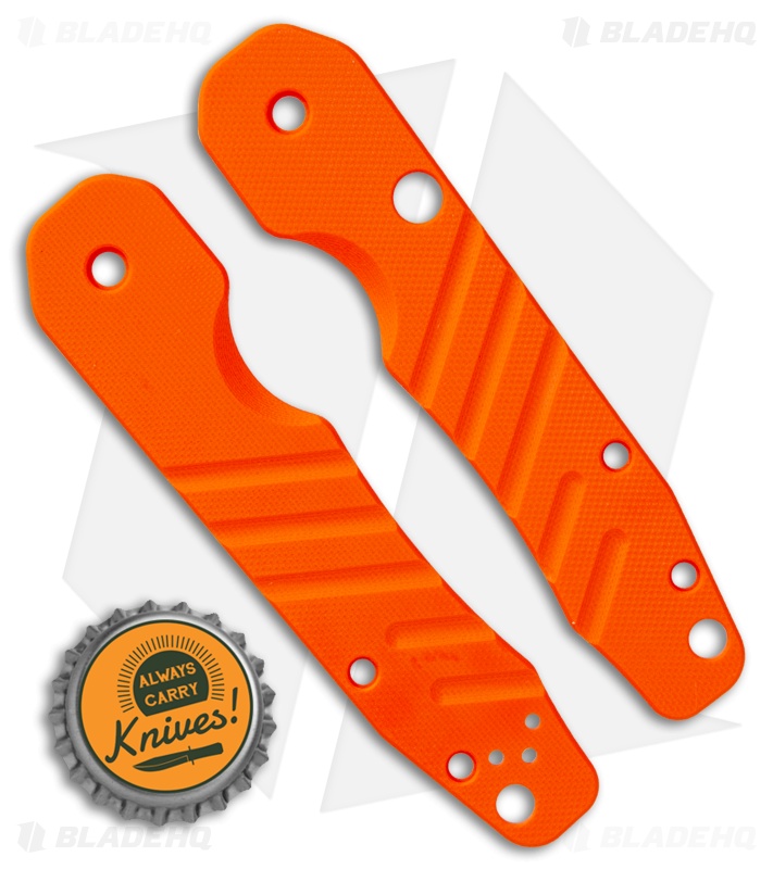 Smock Knives Scales For Spyderco Smock (Orange G10) Grooves Blade HQ