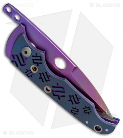 Snody Knives Custom Titanium Elite Friction Folder Knife (2.375" Purple)