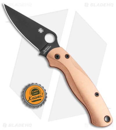 Flytanium Lotus Copper + Spyderco Paramilitary 2 Knife (3.4" Black)