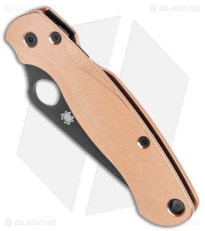 Flytanium Lotus Copper + Spyderco Paramilitary 2 Knife (3.4" Black)