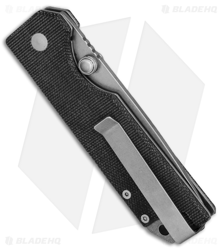 StatGear Ausus Liner Lock Folding Knife Black Micarta (3.5" Stonewash)