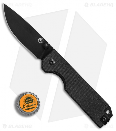 StatGear Ausus Liner Lock Folding Knife Black Micarta (3.5" Black)