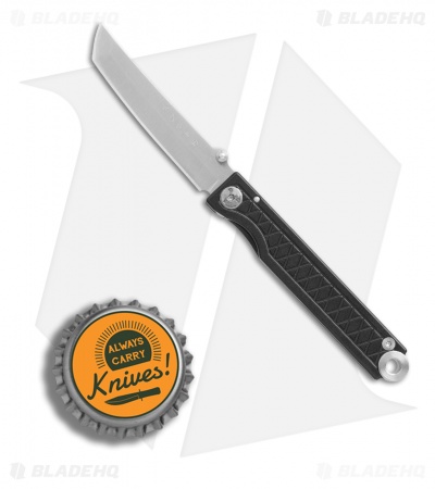 StatGear Pocket Samurai Liner Lock Keychain Knife Black Al (2.1" Satin)