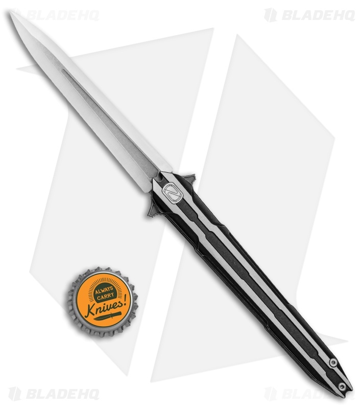 Stedemon Knife Co. Thunderfury Frame Lock Knife Black Titanium (4.25" Satin) 