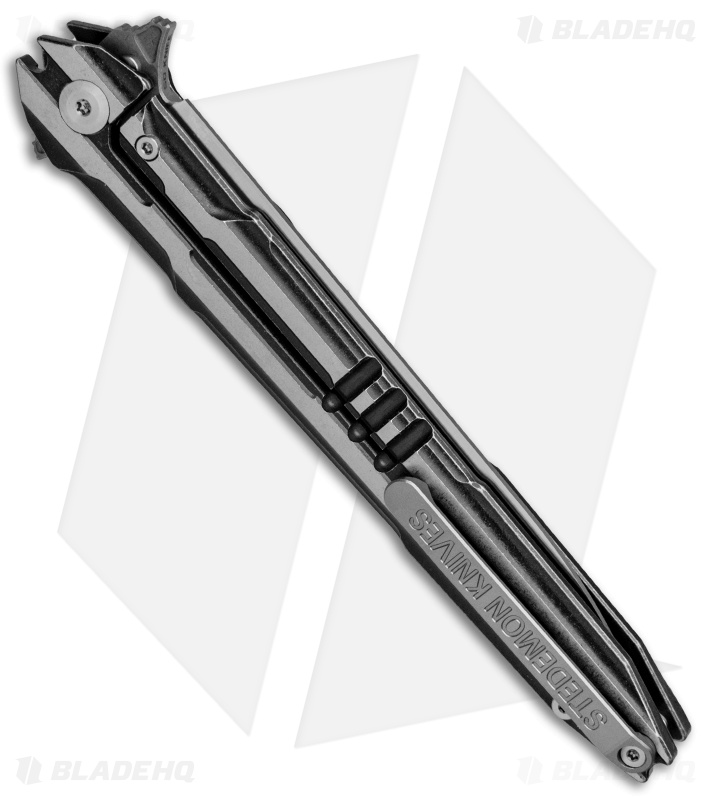 Stedemon Knife Co. Thunderfury Frame Lock Knife Black Titanium (4.25" Satin) 