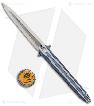 Stedemon Knife Co. Thunderfury Frame Lock Knife Blue Titanium (4.25" Satin) 