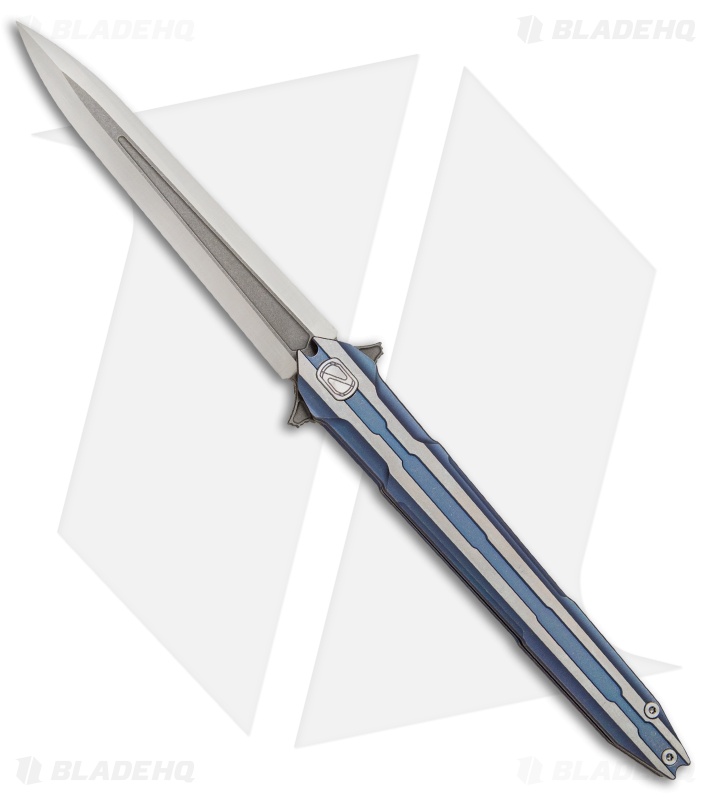 Stedemon Knife Co. Thunderfury Frame Lock Knife Blue Titanium (4.25" Satin) 