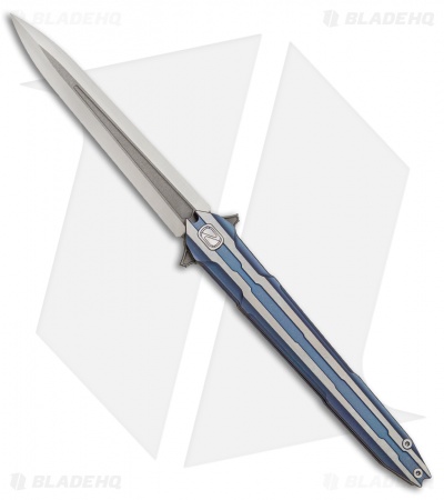 Stedemon Knife Co. Thunderfury Frame Lock Knife Blue Titanium (4.25" Satin) 