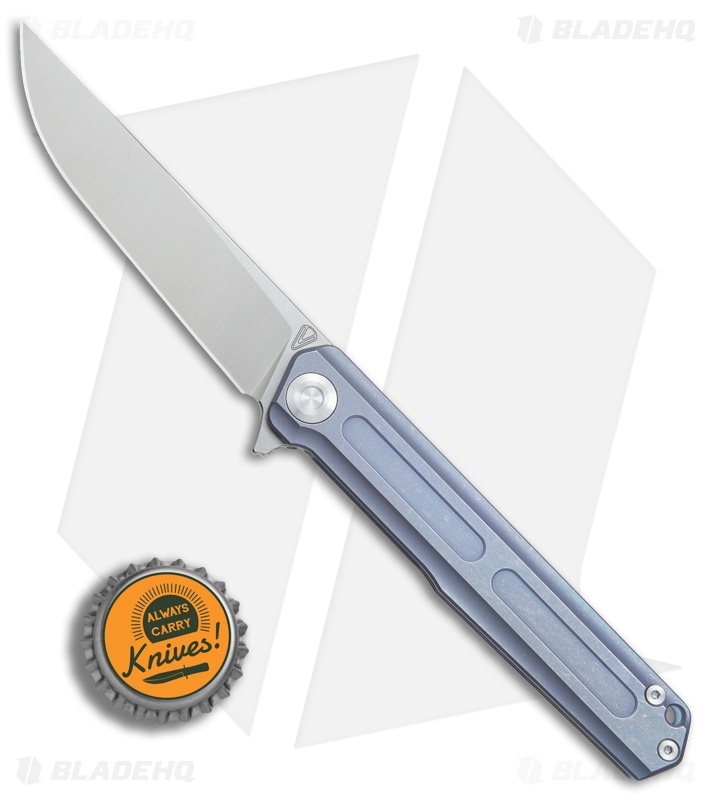 Stedemon Vouking T01BLU Frame Lock Knife Blue Titanium (3.3" Satin) 