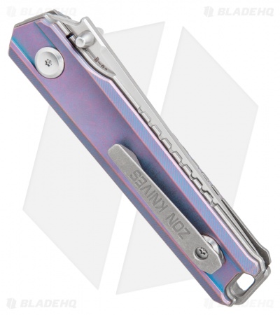 Stedemon ZKC-B02 Liner Lock Knife Blue/Purple Titanium (3.5" Satin) B02S03