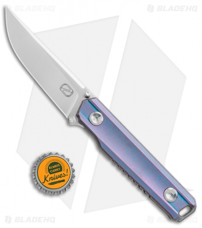 Stedemon ZKC-B02 Liner Lock Knife Blue/Purple Titanium (3.5" Satin) B02S03