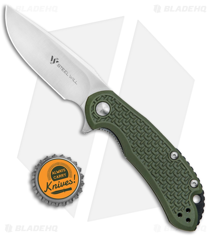 Steel Will Knives Cutjack Mini Flipper Knife OD Green FRN (3" Satin) C22M-1OD