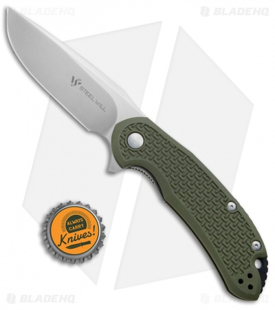 Steel Will Knives Cutjack Flipper Knife OD Green FRN (3.5" Satin) C22-1OD