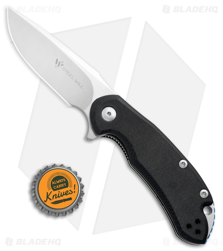 Steel Will Cutjack Urban Mini Flipper Knife Black G-10 (3