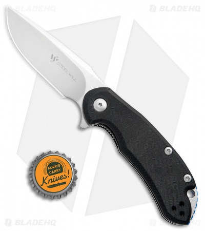 Steel Will Cutjack Urban Mini Flipper Knife Black G-10 (3" Satin M390)