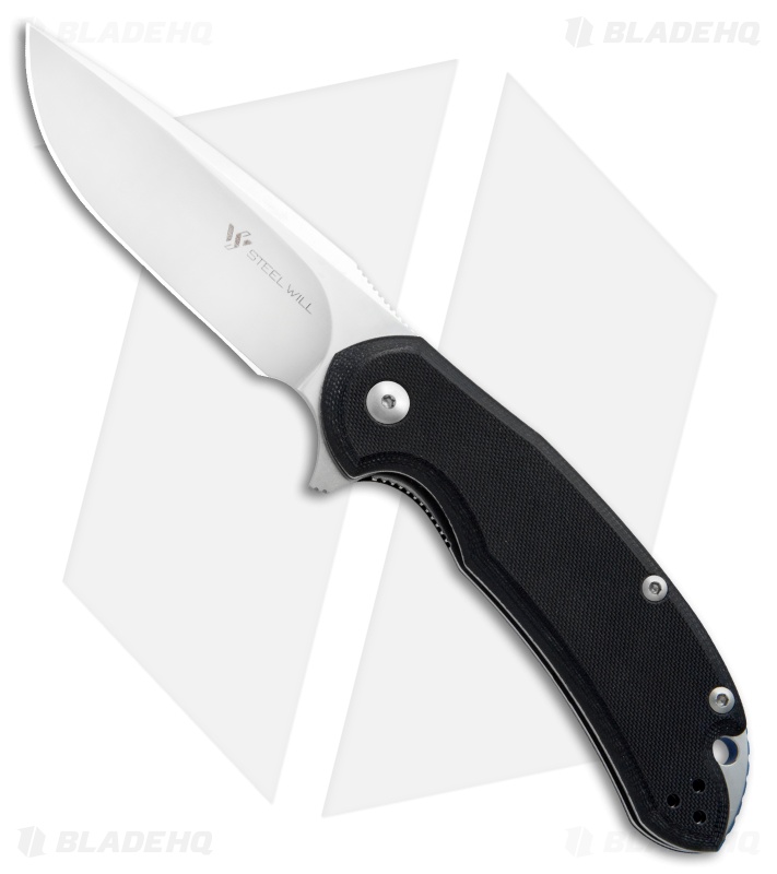 Steel Will Knives Cutjack Urban Flipper Knife Black G-10 (3.5" Satin) C22-2BK