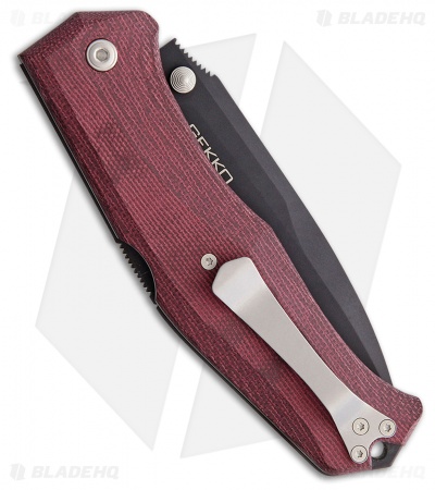 Steel Will Knives Gekko 1505 Lock Back Knife Red Micarta (3.875" Black)