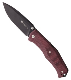 Steel Will Knives Gekko 1505 Lock Back Knife Red Micarta (3.875" Black)