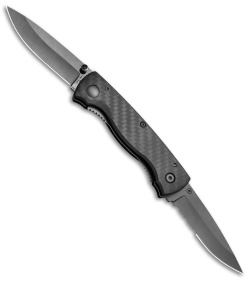 Stone River Gear Ceramic Two Blade Liner Lock Knife Carbon Fiber - SRG1DBF